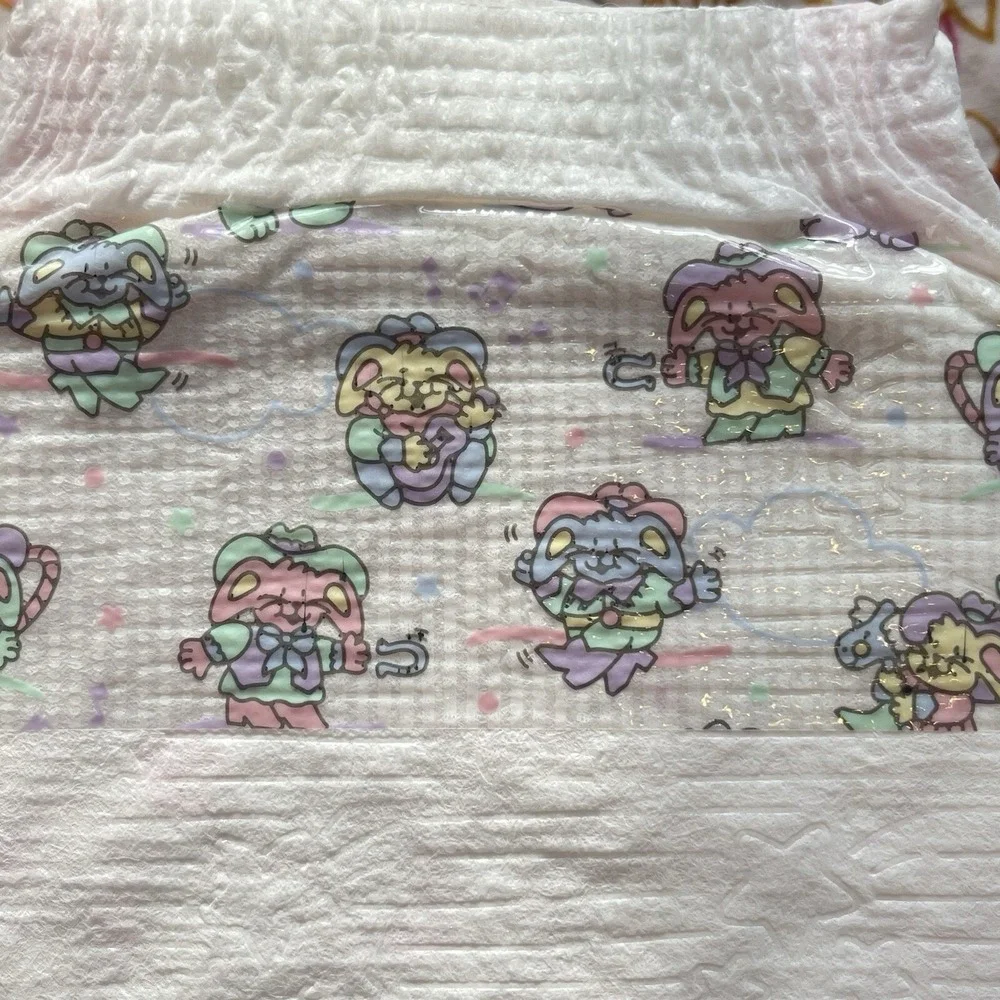 Vintage Huggies Size‎ 3 Ultratrim 1993 USA Diapers Western Bunnies Plastic Print